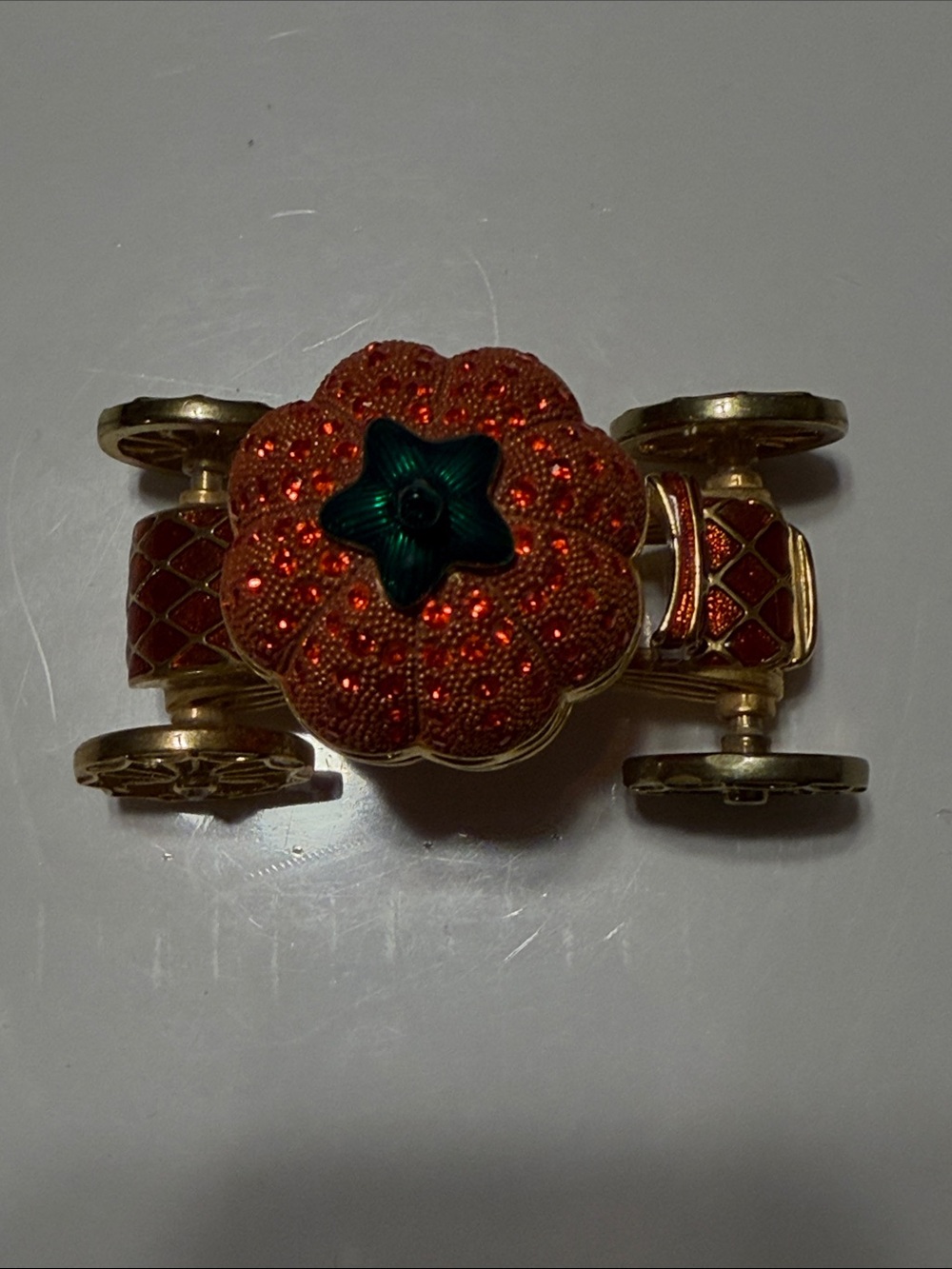 Ornamental Cinderella Pumpkin Carriage Jewelry Trinket Carriage Like New - Picture 3 of 9